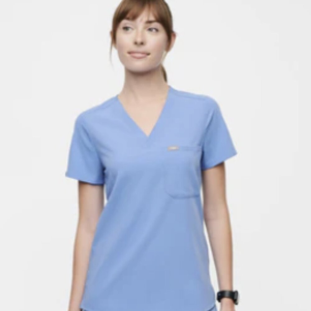 Figs Women's Ceil Blue Catarina - One-Pocket Scrub Top - Small